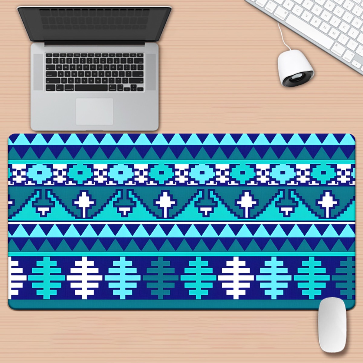 Gaming Keyboard Brand - Mousepad Tribal Blue HD Impresso com