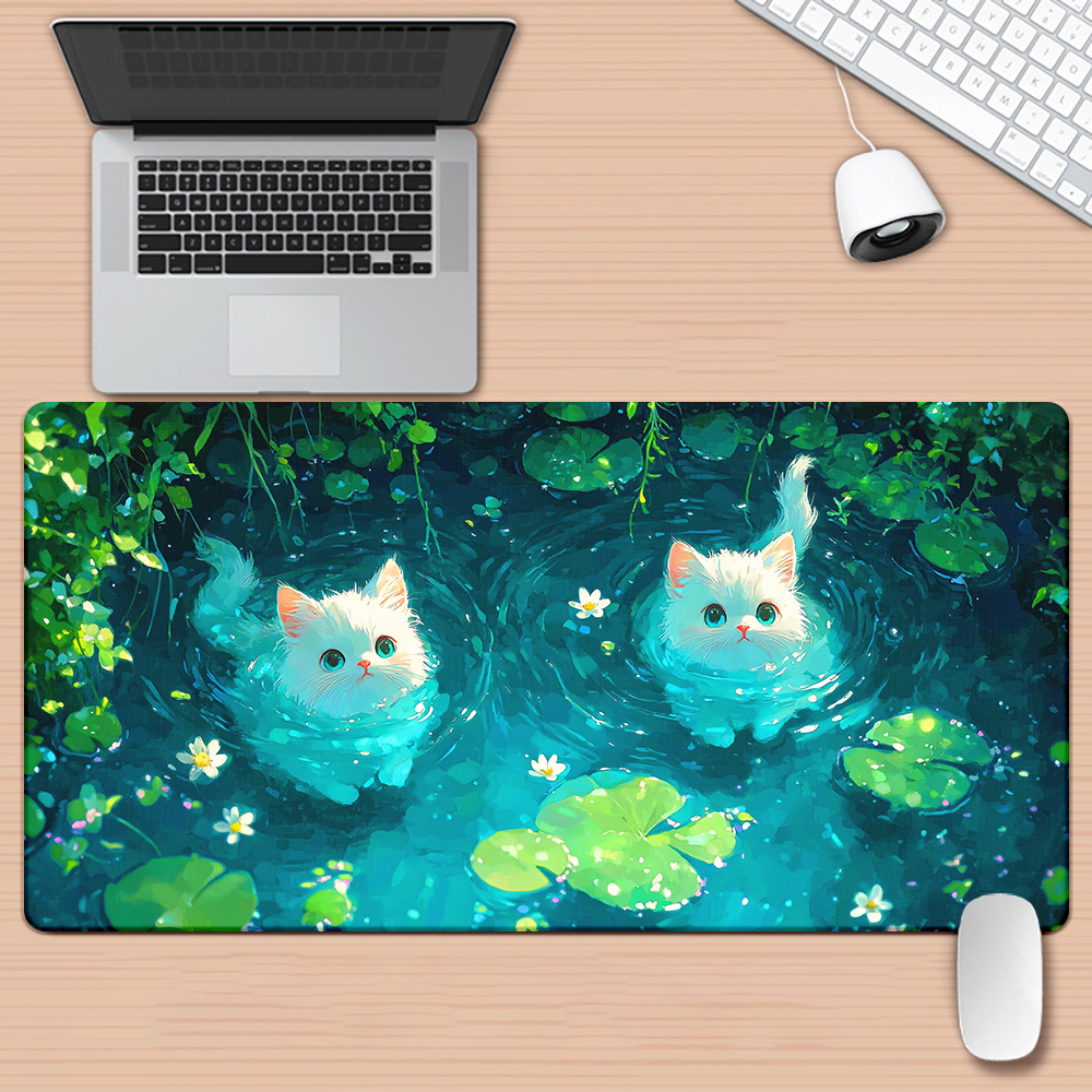 Gaming Keyboard Brand - Mousepad XXL Brand Cute Cat Pond,