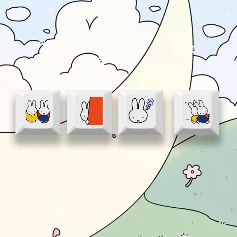Novo Keycap de Coelho Miffy em - Gaming Keyboard Mechanical avaliação e preço