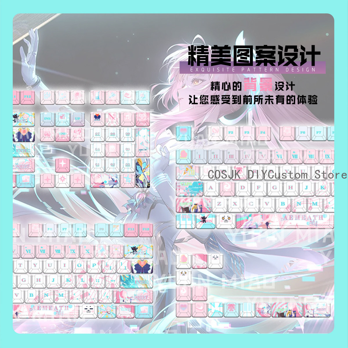 Conjunto de 122 Teclas Anime W - Gaming Keyboard Mechanical avaliação e preço