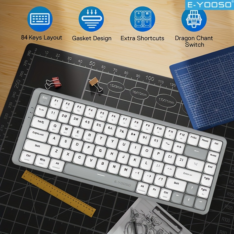 E-YOOSO Tri-Mode 2.4GWireless/ - Gaming Keyboard E Yooso avaliação e preço