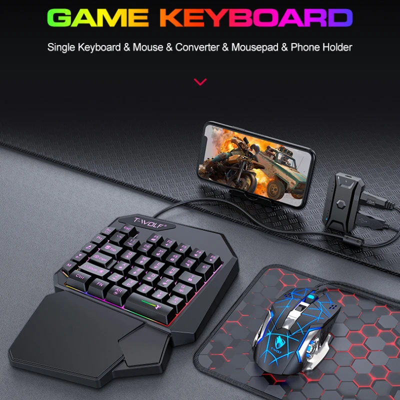 T-WOLF tf900 conjunto de trono - Gaming Keyboard Half avaliação e preço