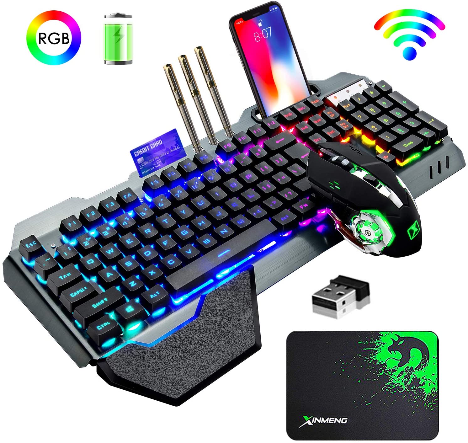 Combinação de teclado e mouse  - Gaming Keyboard Mouse Wireless avaliação e preço