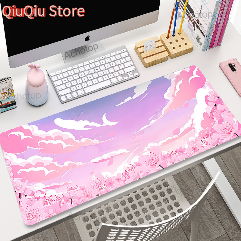 Rosa nuvens mouse pad gamer mo - Keyboard Mouse Bundle Gaming avaliação e preço