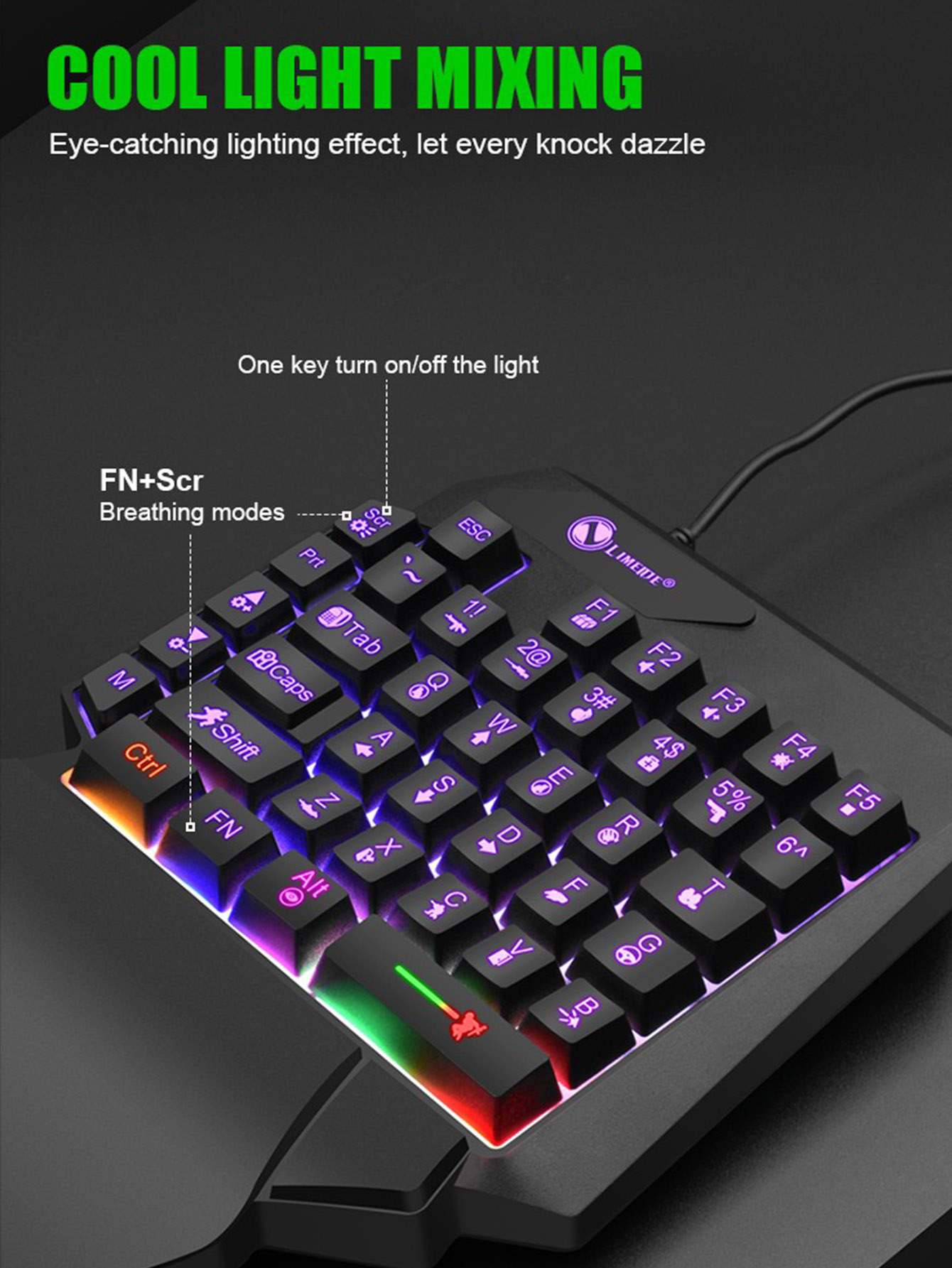 Teclado Mecânico de Jogo com F - Gaming Keyboard Half avaliação e preço
