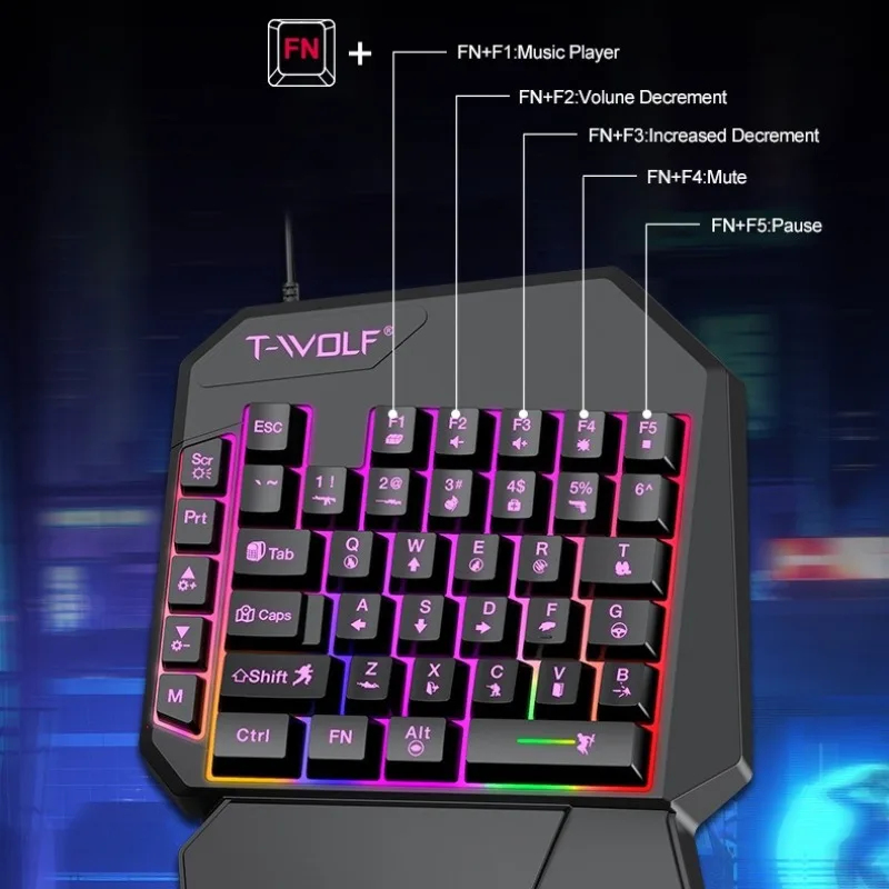 Conjunto 5 em 1 com 35 teclas, - Gaming Keyboard Half avaliação e preço