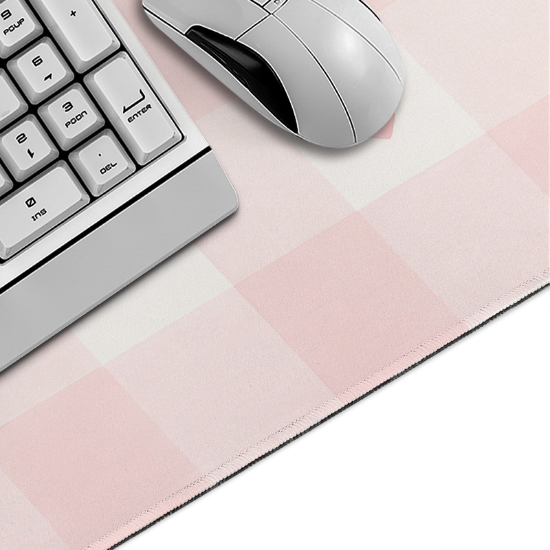 Mouse Pad Gamer XL Rosa Xadrez - Keyboard Mouse Bundle Gaming avaliação e preço