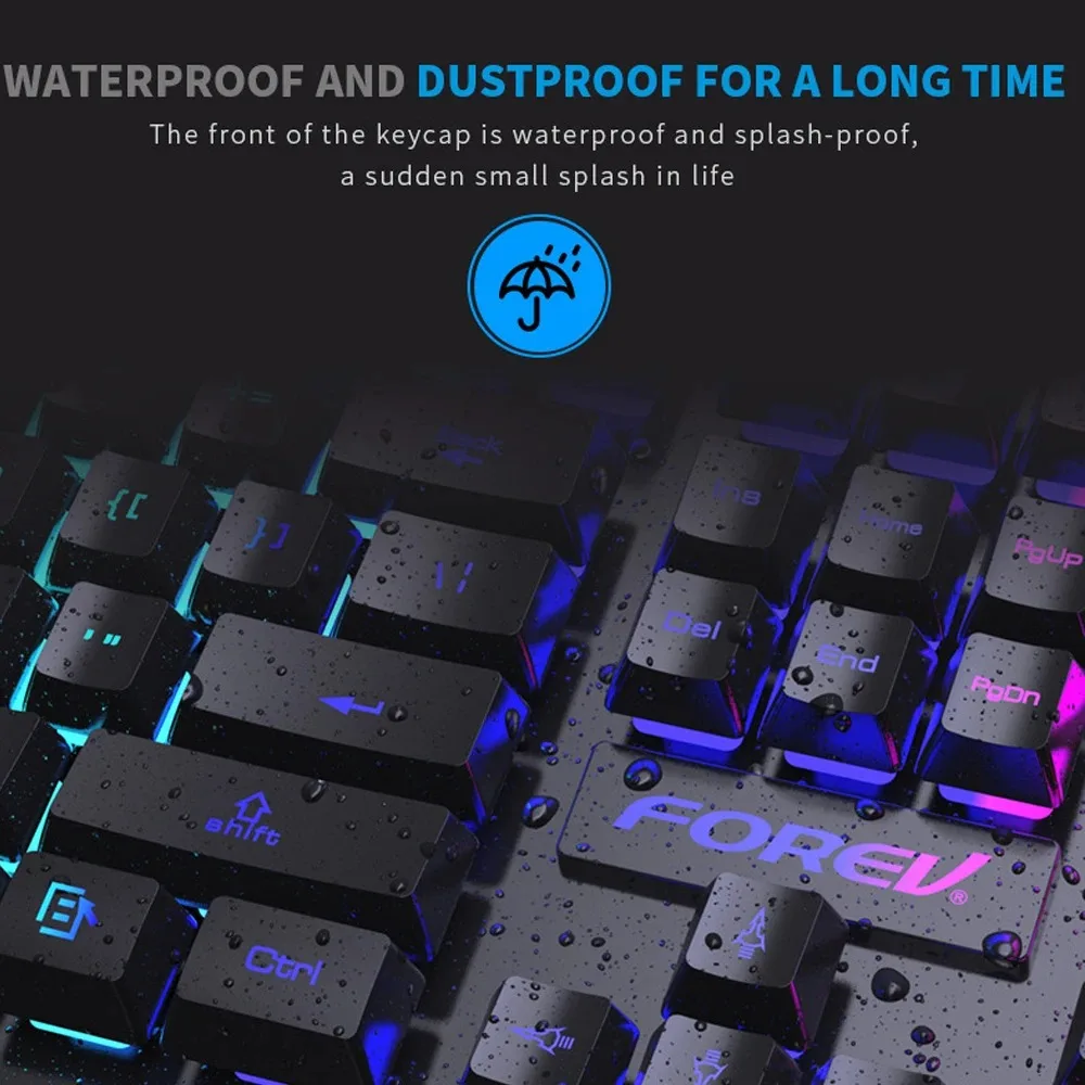 Teclado mecânico retroiluminad - Keyboard Mouse Bundle Gaming avaliação e preço