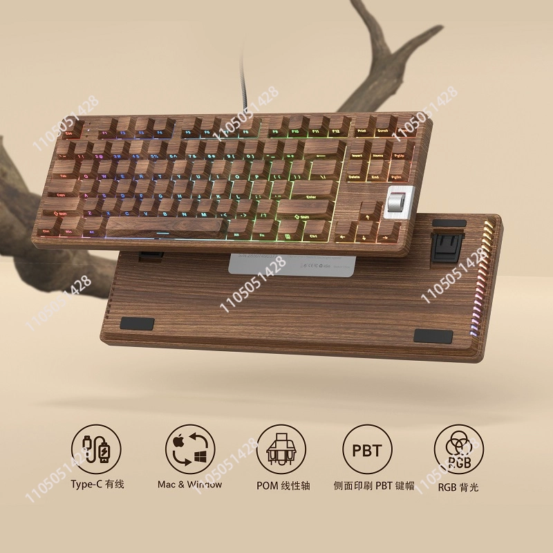 F87 nogueira 75% teclado mecân - Gaming Keyboard Mechanical avaliação e preço