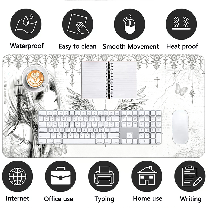 Mousepad de Couro Preto e Bran - Gaming Keyboard Nearby avaliação e preço