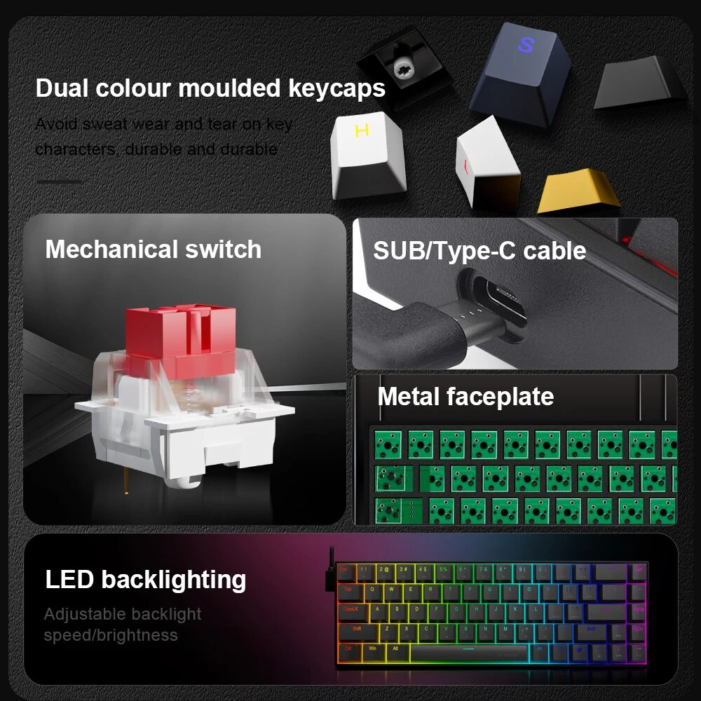 E-YOOO-Mini Slim Wired Teclado - Gaming Keyboard E Yooso avaliação e preço